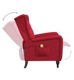 Fauteuil de massage inclinable rouge bordeaux velours