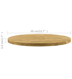 Dessus de table Bois de chêne massif Rond 44 mm 400 mm