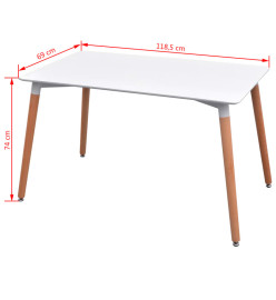 Ensemble de table et chaise à manger 7 pcs Blanc et gris clair