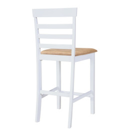 Chaises de bar lot de 2 blanc tissu