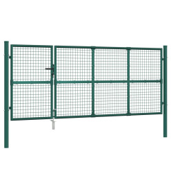 Portal de jardin maille vert 350x175 cm acier galvanisé