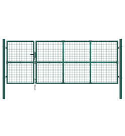 Portal de jardin maille vert 350x175 cm acier galvanisé