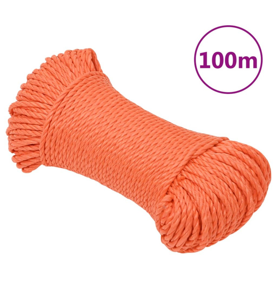 Corde de travail Orange 3 mm 100 m Polypropylène