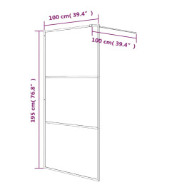 Paroi de douche Argenté 100x195 cm Verre ESG transparent