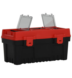 Ensemble de boîte à outils 2 pcs Noir et rouge Polypropylène