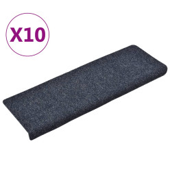 Tapis de marches d'escalier 10 pcs 65x21x4 cm Aiguilleté