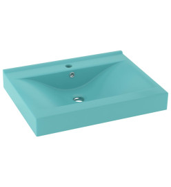 Lavabo avec trou de robinet Vert clair mat 60x46 cm Céramique