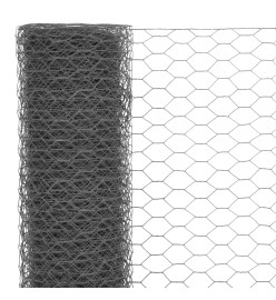 Grillage Acier et revêtement en PVC 25 x 1 m Gris