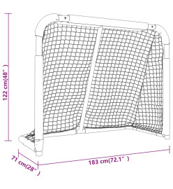 But de hockey rouge et blanc 183x71x122 cm polyester