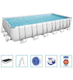 Bestway Ensemble de piscine Power Steel Rectangulaire 732x366x132 cm