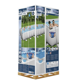 Bestway Ensemble de piscine Power Steel Rectangulaire 732x366x132 cm