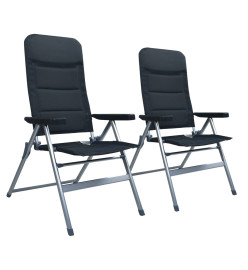 Chaises de jardin inclinables 2 pcs Aluminium Noir