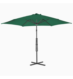 Parasol d'extérieur avec mât en acier 300 cm Vert