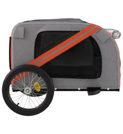 Remorque de vélo pour chien orange et noir tissu oxford et fer