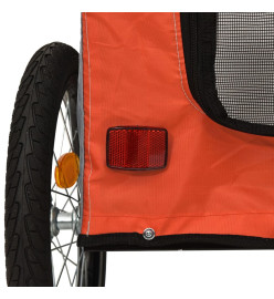 Remorque de vélo pour chien orange et gris tissu oxford et fer