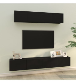 Ensemble de meubles TV 4 pcs Noir Bois d'ingénierie