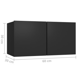 Ensemble de meuble TV 7 pcs Noir Aggloméré