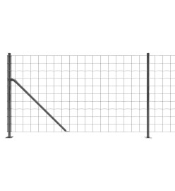 Clôture en treillis métallique avec bride anthracite 0,8x25 m