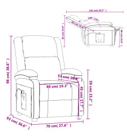 Fauteuil inclinable électrique Marron foncé Tissu