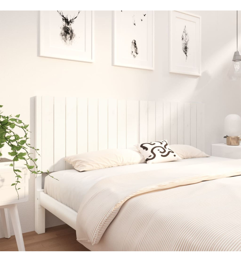 Tête de lit blanc 185,5x4x100 cm bois massif de pin Tête de lit blanc 185,5x4x100 cm bois massif de pin