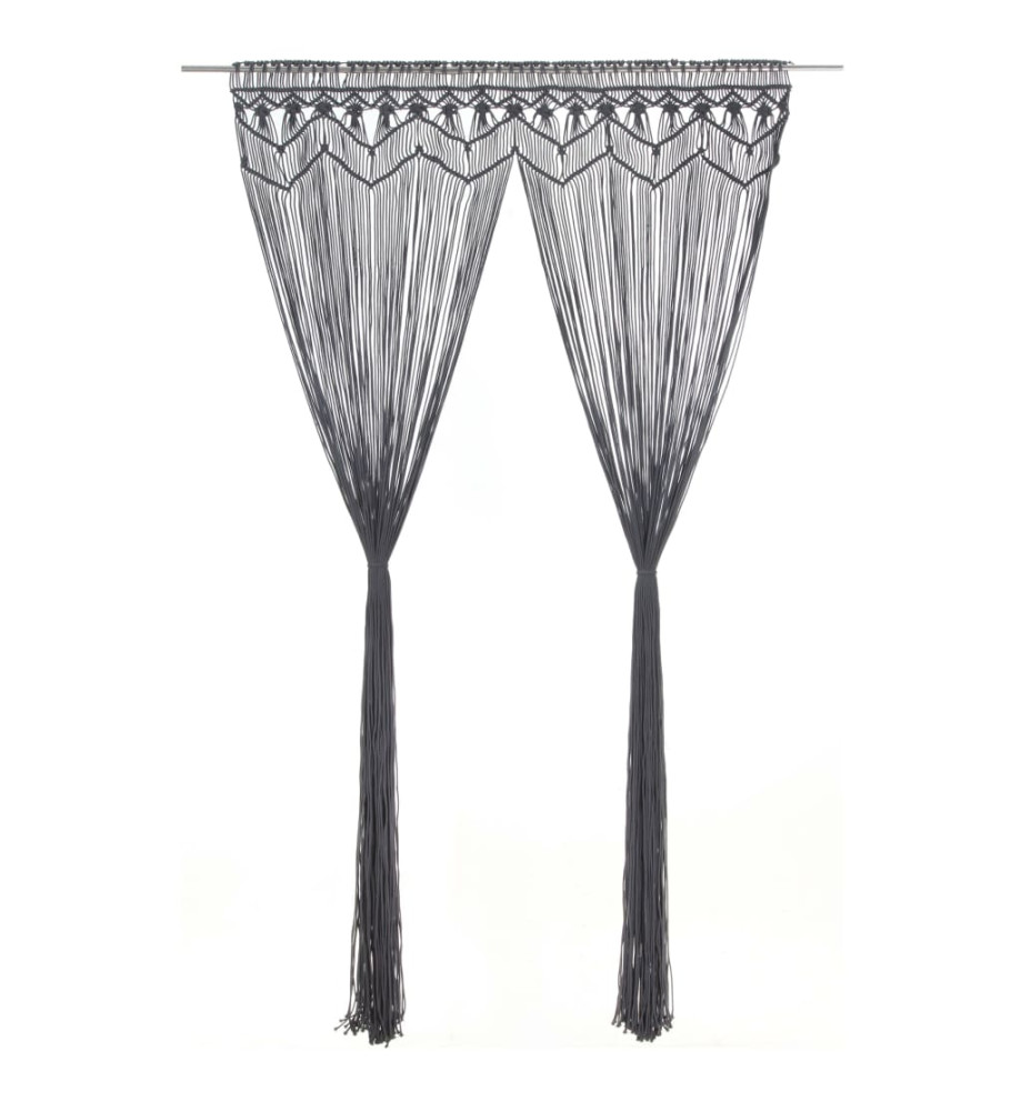 Rideau en macramé Anthracite 140x240 cm Coton Rideau en macramé Anthracite 140x240 cm Coton