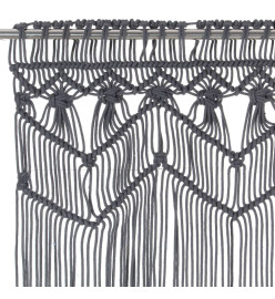 Rideau en macramé Anthracite 140x240 cm Coton