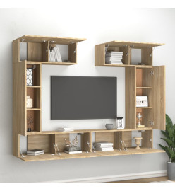 Ensemble de meubles TV 6 pcs Chêne sonoma Bois d'ingénierie