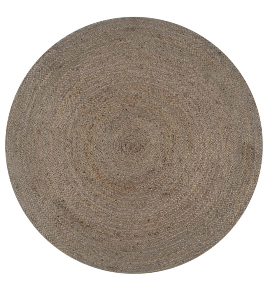 Tapis fait à la main Jute Rond 90 cm Gris