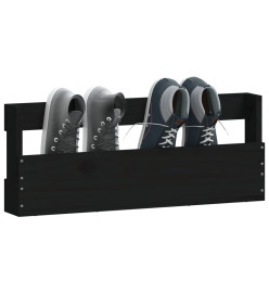 Étagères à chaussures murales 2 pcs Noir 59x9x23 cm Pin massif