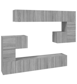 Ensemble de meubles TV 10 pcs Sonoma gris Bois d'ingénierie