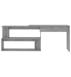 Bureau d'angle Gris béton 200x50x76 cm Aggloméré