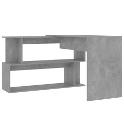 Bureau d'angle Gris béton 200x50x76 cm Aggloméré