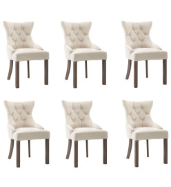 Chaises à manger lot de 6 beige tissu