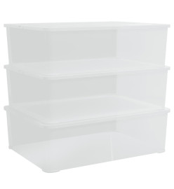 Boîtes de rangement en plastique 3 pcs 25 L empilables