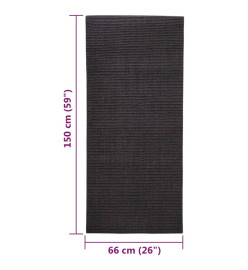 Tapis en sisal pour griffoir noir 66x150 cm