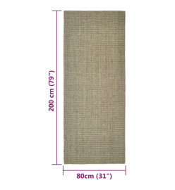 Tapis en sisal pour griffoir taupe 80x200 cm