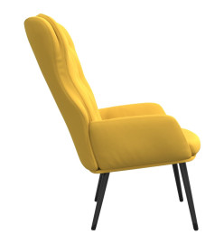 Chaise de relaxation Jaune moutarde Velours