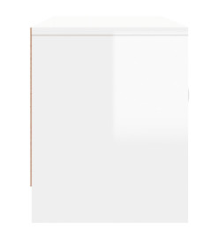 Meuble TV blanc brillant 102x30x37,5 cm bois d'ingénierie