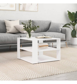 Table basse blanc 59,5x59,5x40 cm bois d'ingénierie