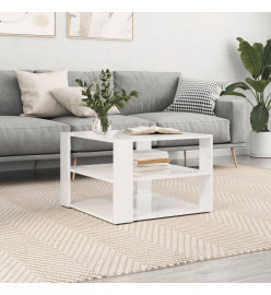 Table basse blanc brillant 59,5x59,5x40 cm bois d'ingénierie