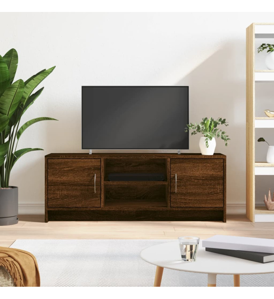 Meuble TV chêne marron 102x30x37,5 cm bois d'ingénierie