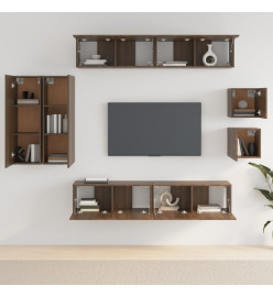 Ensemble de meubles TV 8 pcs Chêne marron Bois d'ingénierie