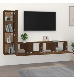 Ensemble de meubles TV 4 pcs Chêne marron Bois d'ingénierie