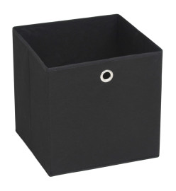 Boîte de rangement 4 pcs Tissu non-tissé 32x32x32 cm Noir