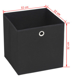 Boîte de rangement 4 pcs Tissu non-tissé 32x32x32 cm Noir