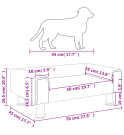 Lit pour chien rose 70x45x26,5 cm velours