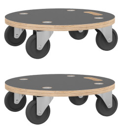 Chariots sur roulettes 2 pcs rond Ø38x11,5 cm