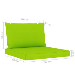 Salon de jardin 5 pcs avec coussins vert brillant