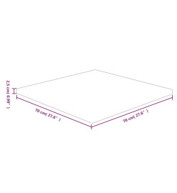 Dessus de table carré 70x70x2,5 cm Bois chêne massif non traité