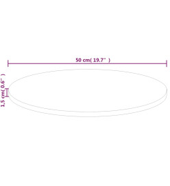 Dessus de table rond Ø50x1,5 cm Bois de chêne massif non traité